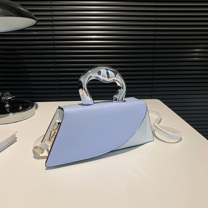 Spring Casual Simple Messenger Personality Fashion Texture Color Matching New Contrasting Color Portable Small Square Bag Women