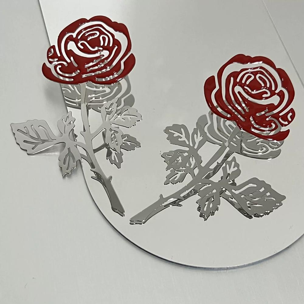 Retro Rose Hollowed-Out Earrings Fashionable Elegant And Romantic Girl's Colored Enamel Earrings a Birthday Gift for a Friend
