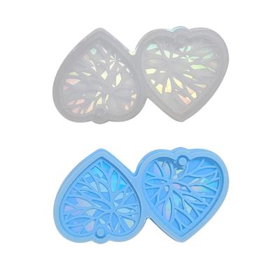 DIY Earring Holographic Silicone Mold Crystal Epoxy Resin Mold Heart Pendants Jewelry Making Casting Mold Decoration