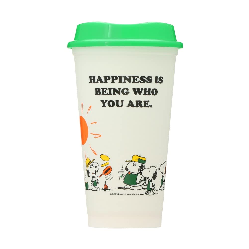 Starbucks Polypropylene Reusable Cup, Snoopy & PEANUTS, Off-White, 473ml