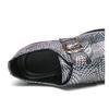 Silver Demon Color-Changing Pointed Toe Chelsea Leather Shoes for Men - Trendy, Casual, Nightclub-Ready Hairstylist Footwear.