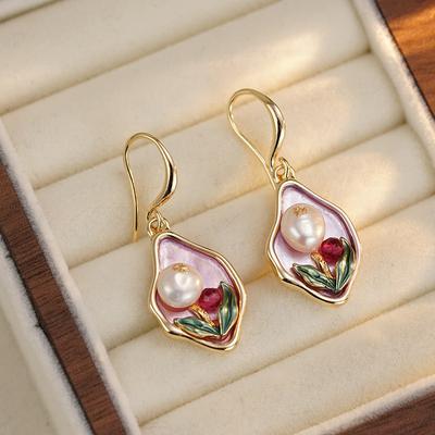 Creative Hand-painted Tulip Earrings