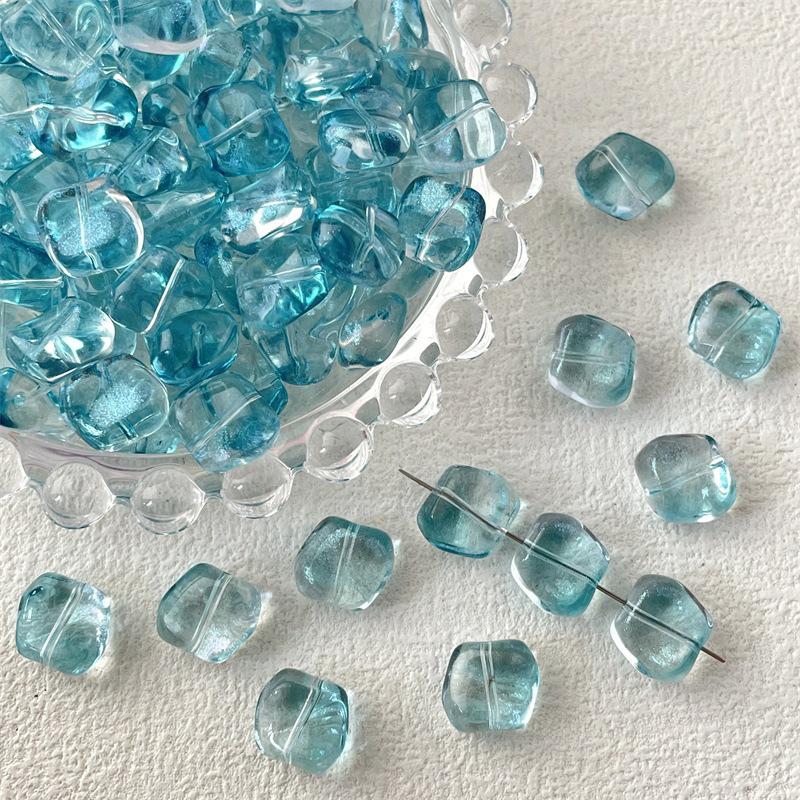 20Pcs  Irregular Square Shape  Glass Loose Beads Charms For Jewelry Making Diy Bracelet Earrings Accessories