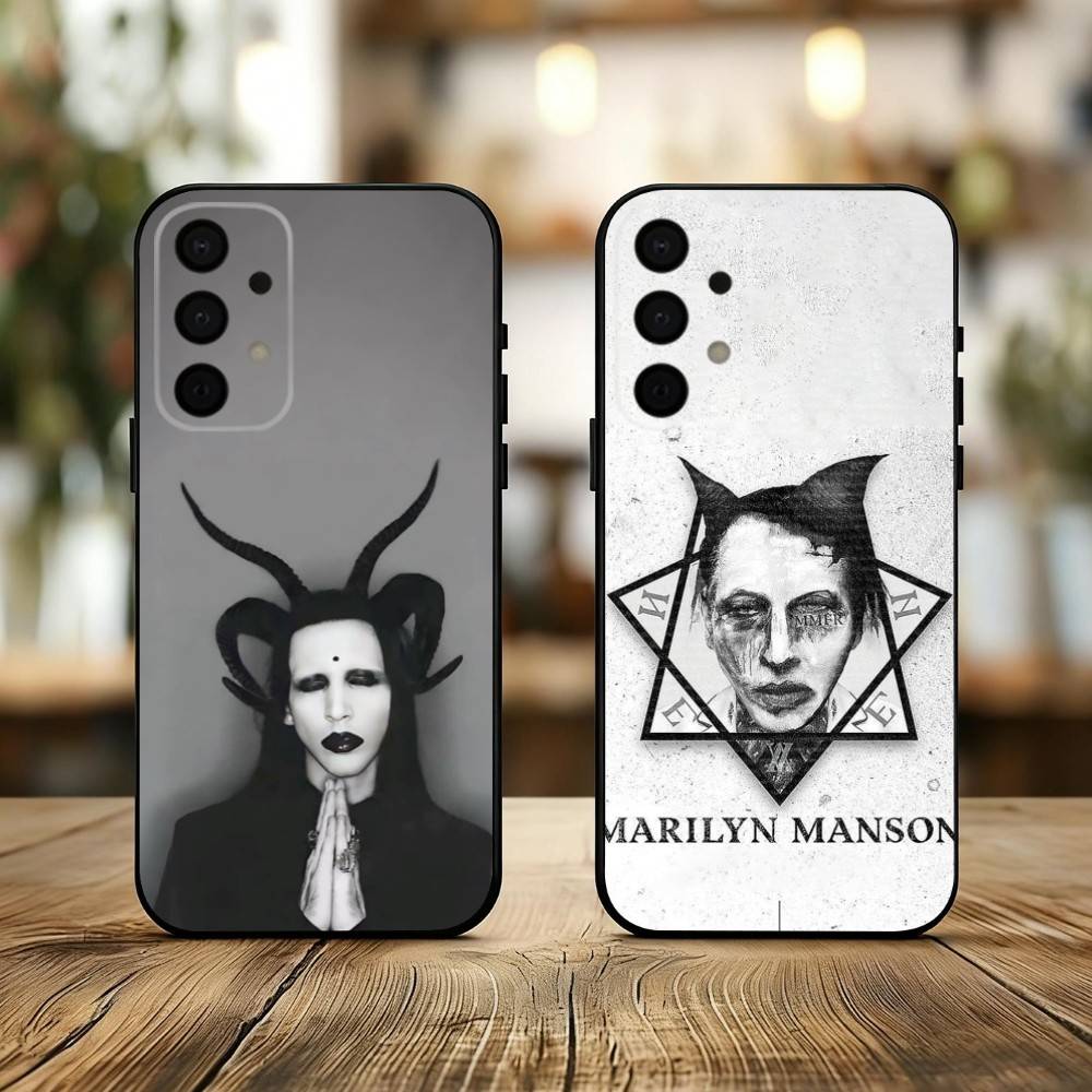 Singer M-Marilyn Manson Phone Case For Samsung Galaxy A73,A72,A71,A70,A53,A52,A51,Soft Silicone Black Cover