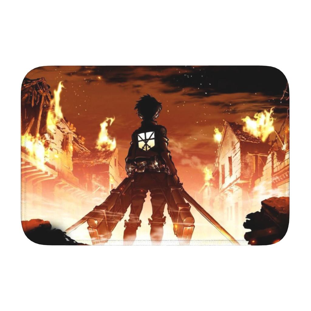 Attackes On Titan Front Door Mat Anti-Slip Indoor Welcome Waterproof  Doormat Living Room  Entrance Rug Carpet Footpad