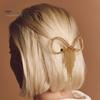 Hollow Bow Hair Clip Clip, Short Chain Tassel Hairpin, Metal Elastic for Medium Bowknot Ponytail Holder Accessories Women Girls Gold Plated