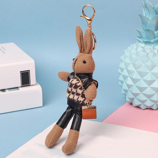 Doll Keychain Animal Design Comfortable Touch Soft Texture Not Easy To Deform Full Filling Decorate Exquisite    Keychain Bag Accessory