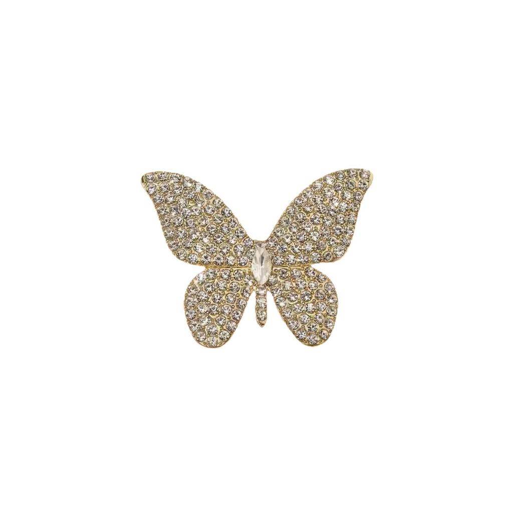 Korean High-End Rhinestone Butterfly Brooch - Trendy Fashion Accessory for Shirts and Suits