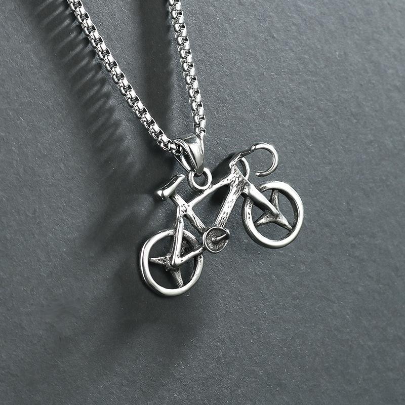 New Hot Selling Fashion Mens Necklace Bicycle Sports Personality Student Handsome Pendant Fashion Sweatshirt Chain