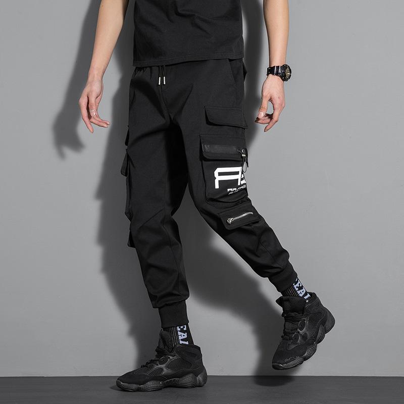 Men's Punk Style Loose Cargo Joggers - Casual Summer Sports Trousers