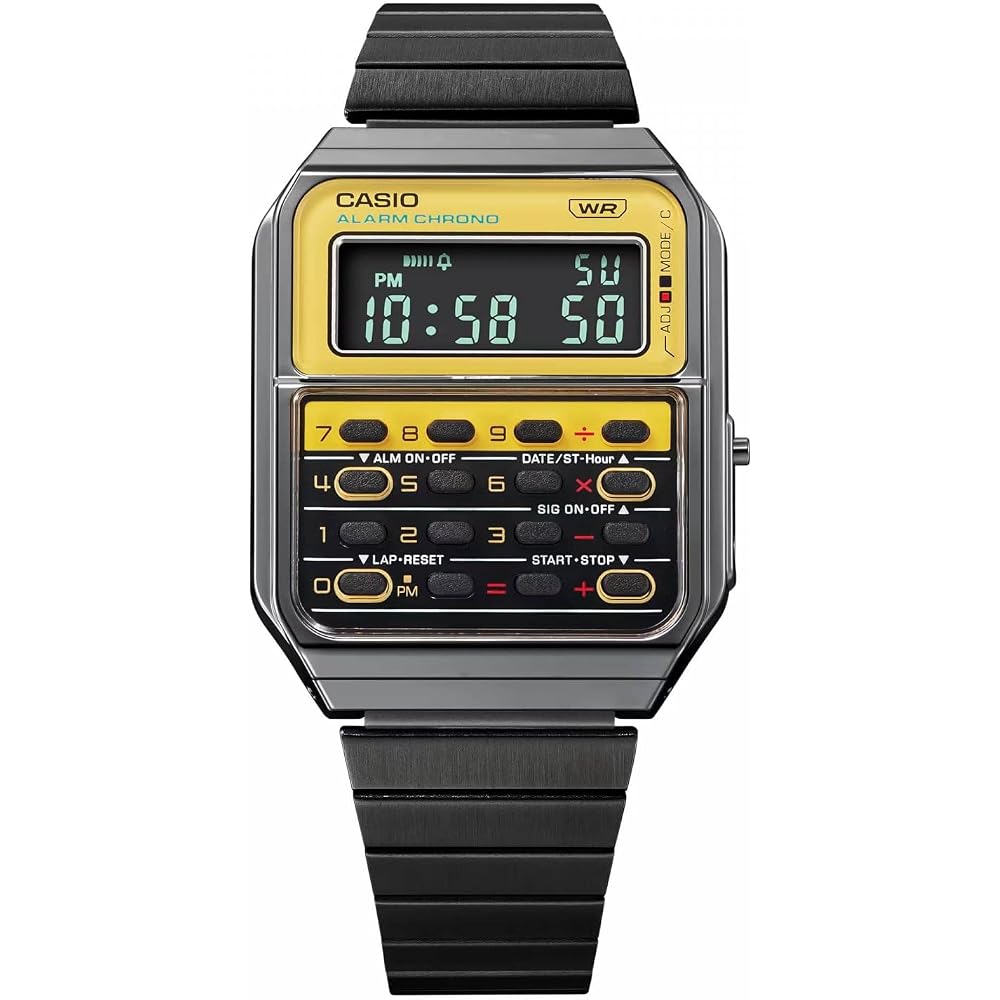 Casio Watch CA-500WEGG-9BEF, Black Strap, Black/white, Standard Strap.