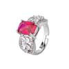 Fashion Simulation Paraiba Tourmaline Ring Women's Emerald Ruby Open Index Finger