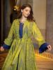 AB318 Ruffled Sleeve Evening Abaya Dress for Muslim Women