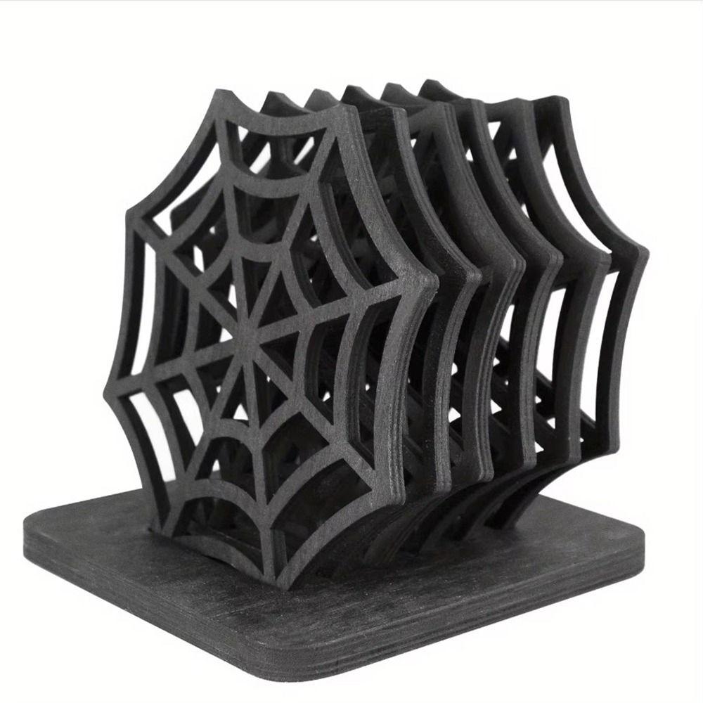 Spooky Spider Web Coasters Wood Halloween Drink Coasters Gift Table Cup Mats Party Supplies