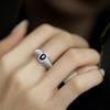 copper plated Ring for Women Girl Gift Blace Stone Crystal Glaze Retro Punk Open Jewellery Dropship High Quality