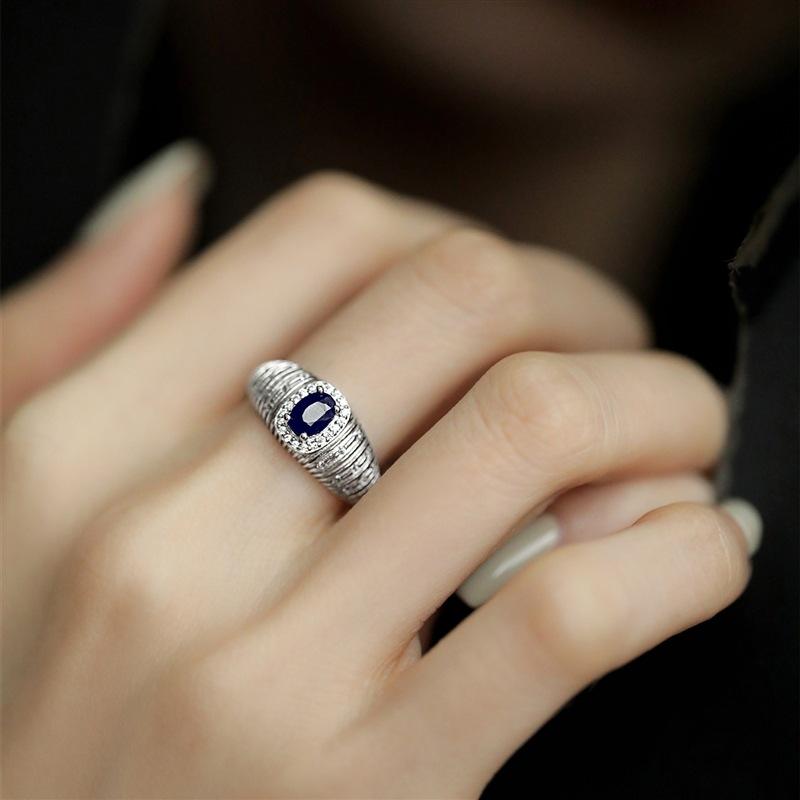 copper plated Ring for Women Girl Gift Blace Stone Crystal Glaze Retro Punk Open Jewellery Dropship High Quality