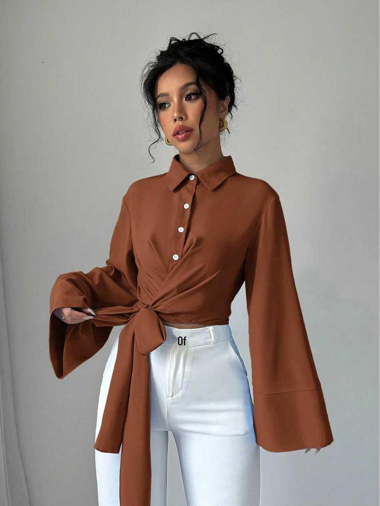 2025 Autumn Solid Color Long Sleeve Top Shirt - PJ0394/PJ0393