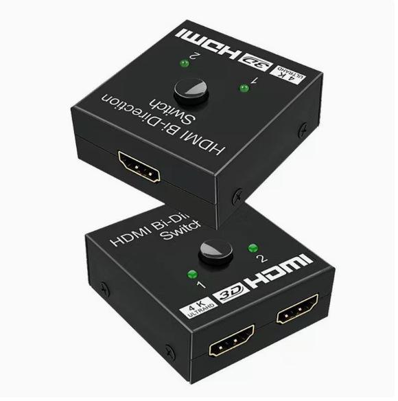 4K HDMI Switcher: 2-In/1-Out Audio-Video Bi-Directional Splitter