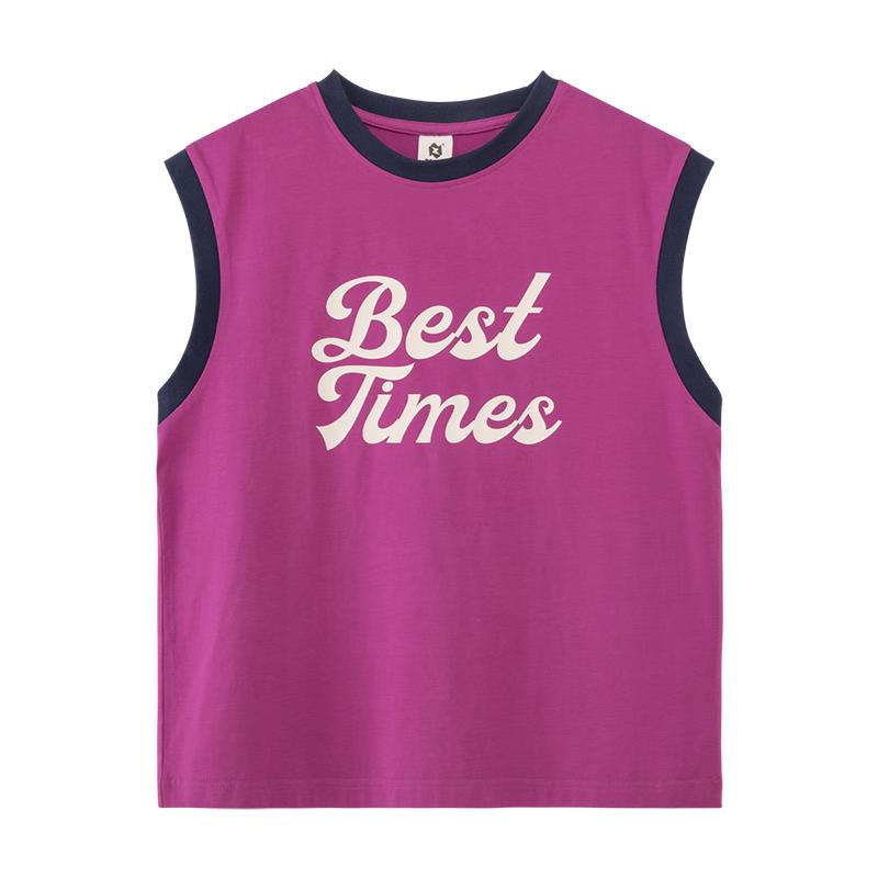 Boys  Colorblock Sleeveless Summer Vest T-Shirt 150
