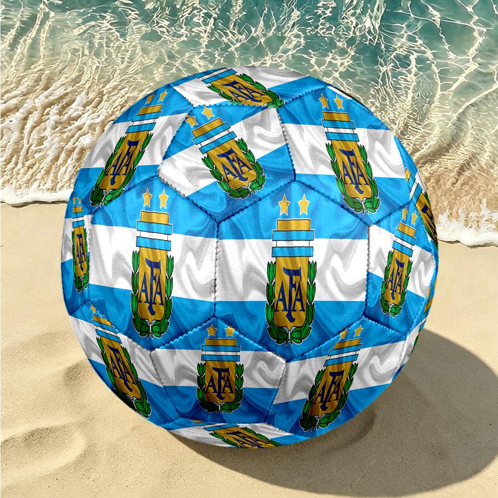 1 Bola de Futebol Tamanho 5 Bandeira da Argentina, Adequada para Jogos de Treino/Treinamento de Torneio, Leve e Durável logo70713
