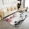 Japanese Ukiyo-e Great Wave Crane & Cherry Blossom Print Area Rug, Non-Slip Floor Mat for Living Room Bedroom Home Decor Carpet