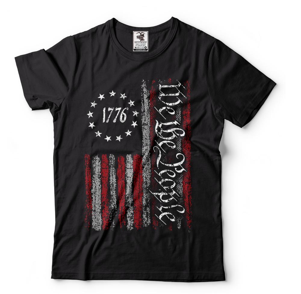 Patriotic T Shirtswe the People Flag Shirt Vintage USA Flag 1776 US Flag Tees