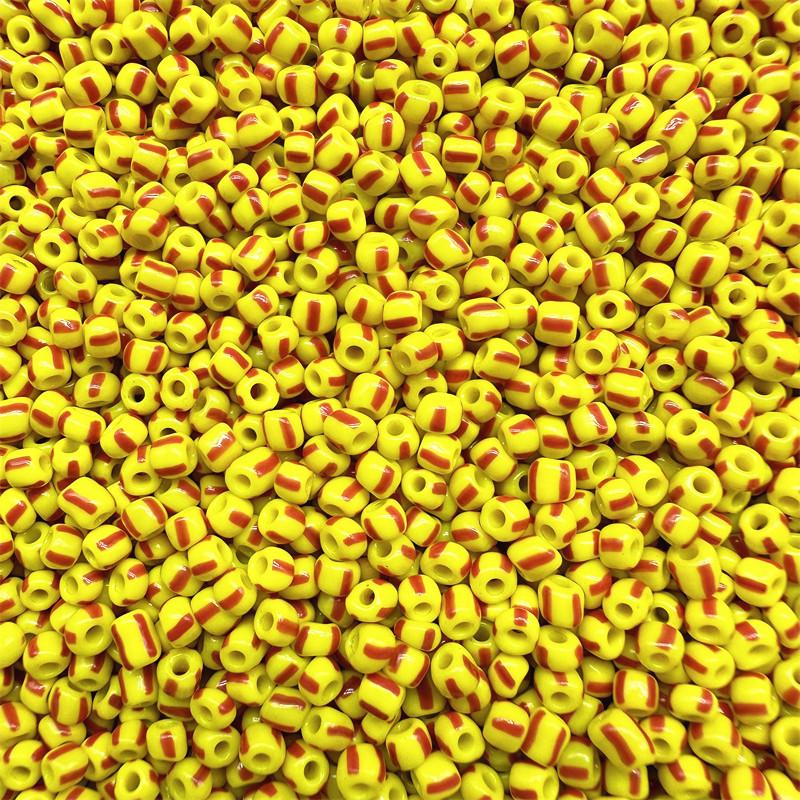 4mm Striped Watermelon Glass Beads for DIY Bracelets Phone Chains 4mm/165 pcs (Hole ~1mm)