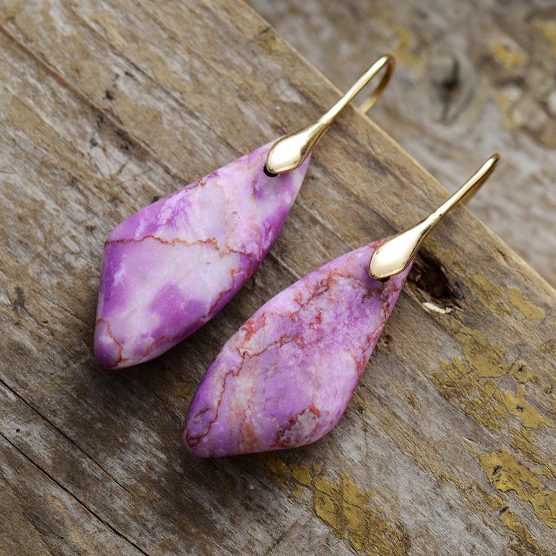 Luxury new bohemian natural stone stud earrings earrings pendants European and American popular retro jewelry jewelry