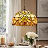 Vintage Pendant Lights Mediterranean Baroque Stained Glass Hanging Lamp Led Kitchen Lighting Fixtures Home Loft Decor