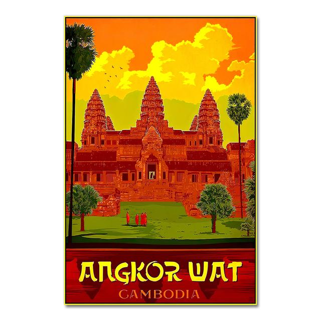 

Юго-Восточная Азия Камбоджа Ангкор-Ват кхмерские путешествия холст картины старинные настенные крафт-плакаты с покрытием наклейки на стену домашний декор подарок без рамки 40*50cm
