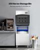 Commercial Ice Maker Machine, 204KG/24H Ice-Making Machine with 113KG Stainless Steel Storage Bin, Auto Self-Cleaning Ice Maker with Touchscreen for
