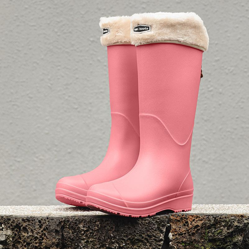 Rain Shoes Men's and Women's Non-slip Waterproof High Rain Boots Outdoor Wading Long Rubber Shoes Fishing Couple Hiking Shoes