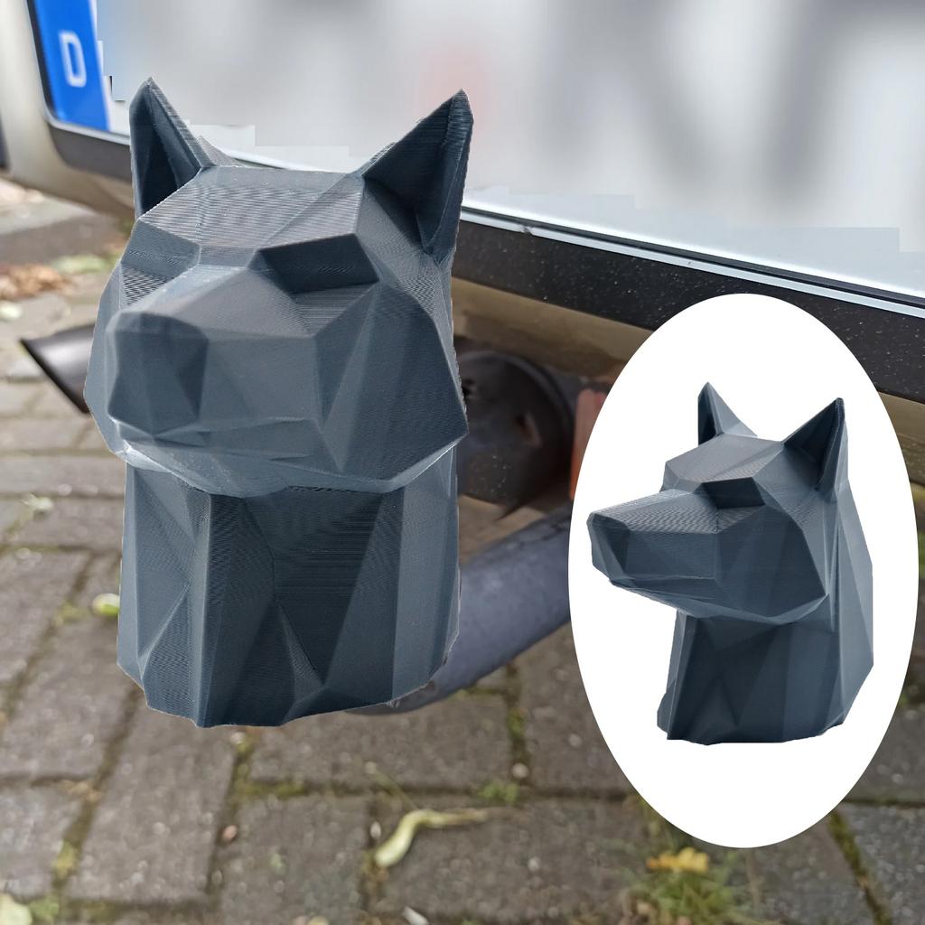 1pc 50MM Trailer Hitch Cover with Wolf Head 3D Printed Ball Cover Universal Hitch Thruster Cover For Protecting Car Accessories