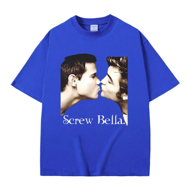 Screw Bella Retro T Shirt Twilight Funny Meme T-shirts Men's Women's Fashion Casual Oversized Cotton T-shirt Streetwear