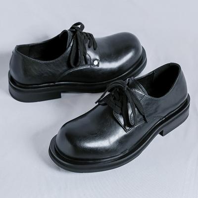 Brand Casual Leather Shoes Man Men High Sole Platform Japan Harajuku Korean Streetwear Fashion Business Wedding Leather Shoes