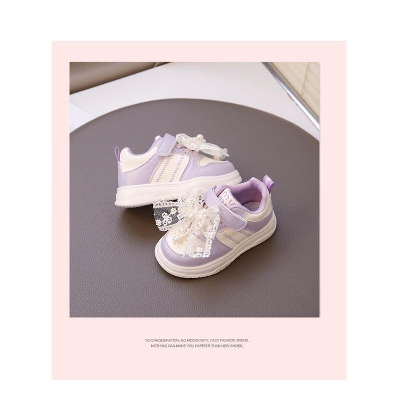 Spring and Autumn New Children's Shoes Non-slip Soft Sole Lightweight Baby Shoes Girls Princess Bow Versatile Sneakers