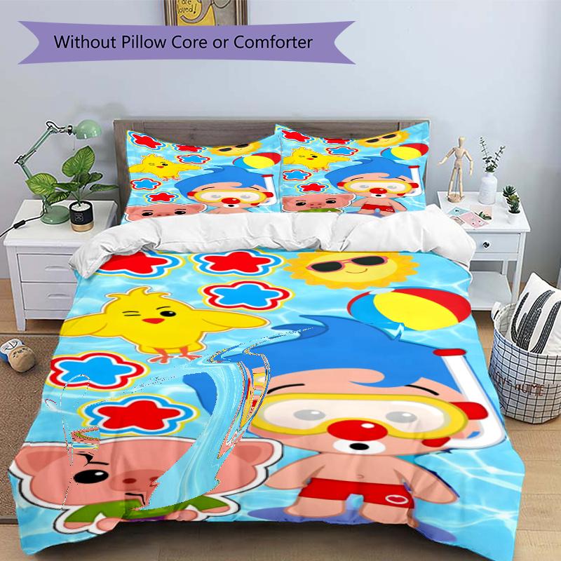 3pcs Duvet Cover Set (1*Duvet Cover + 2*Pillowcase, Without Core), Plim Plim Print Bedding Set, Bedroom Decor, All‑Season, Gift