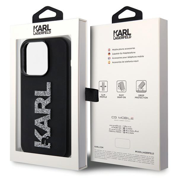 Karl Lagerfeld Klhcp15L3Dmbkck Iphone 15 Pro 6.1 Czarny/Black Hardcase 3D Rubber Glitter Logo