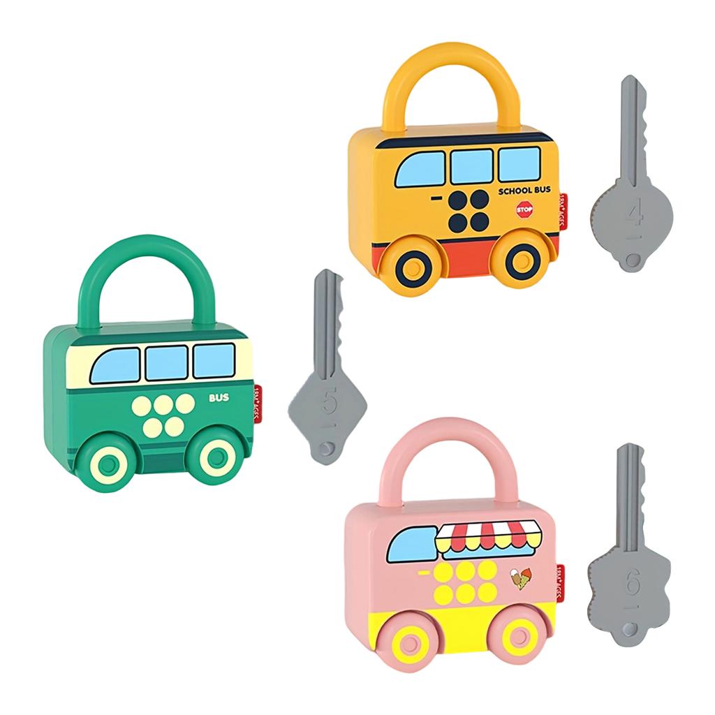 Interactive Car Activity Locks Educational Learning Toys With Locking Mechanism, Fine Motor Skills  Development, Safe Construction,