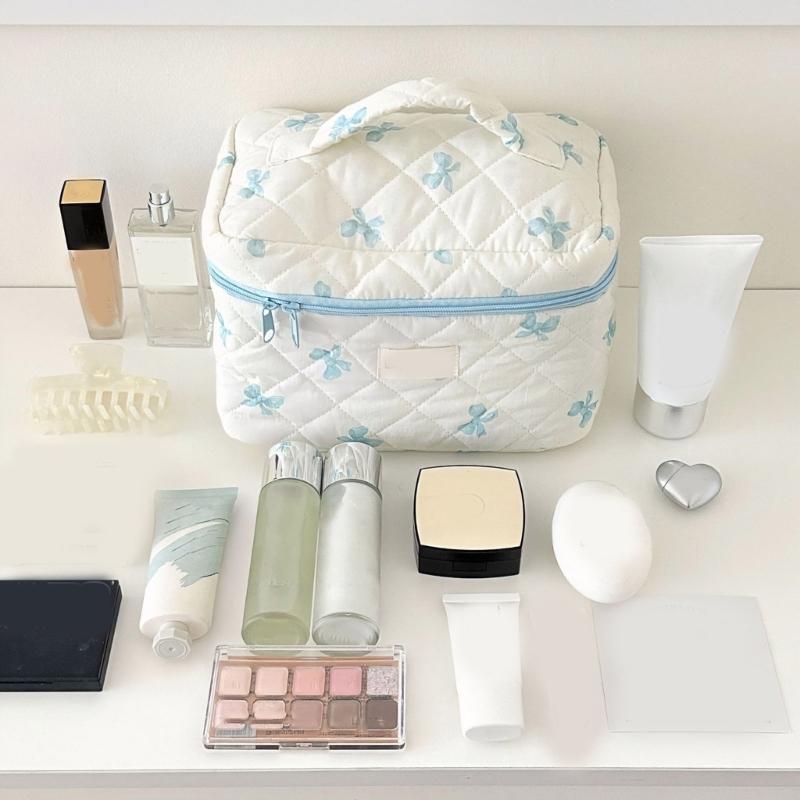 3Pcs Large Cosmetic Pouch Makeup Bags with Sweet Bows Design Storage Organizer For Storing Cosmetics And Toiletries