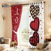 Valentine's Heart Digital Print Blackout Curtains, Customizable Polyester with High-Precision Sun Protection.