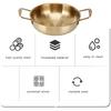 Ramen Pot, Stainless Steel Gold Noodles Pot with Double Handle for Pasta Soup, Korean Cooking Pot for Home Kitchen (Inner diameter 18cm)