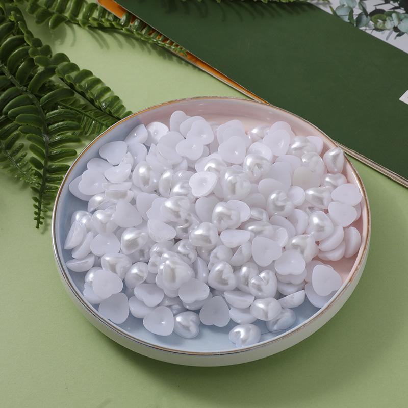 Round Flat-Bottomed High-Gloss Nail Art Pearls – Half-Faced Semicircular Imitation Beads