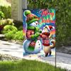 Snowman Dog Christmas Garden Ag 12x18 Inch Double - Sided Polyester Yard Decor KZA