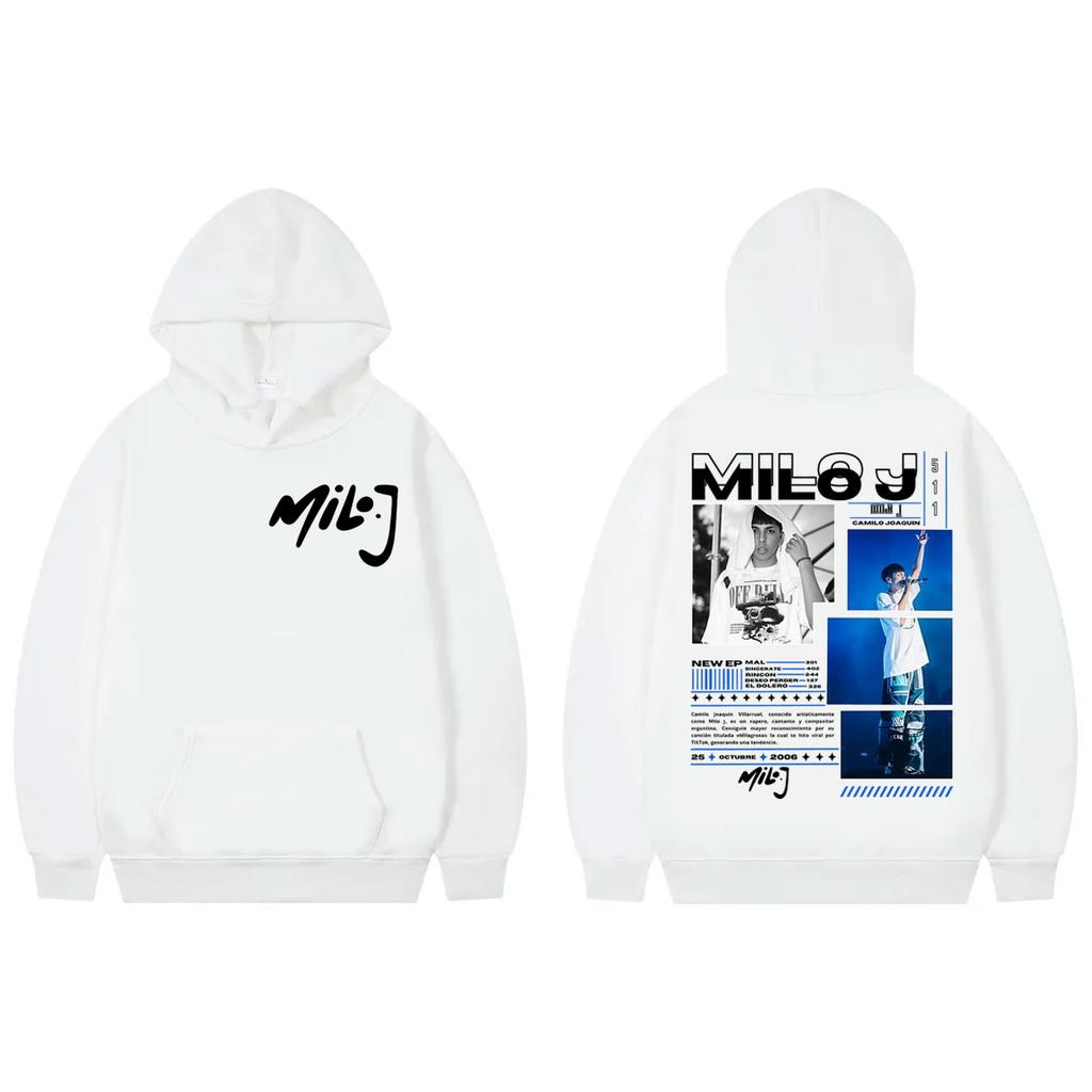 Rapper Milo J 511 Album Tour Graphic Hoodie Men Women Hip Hop Fashion Zip Up Sweatshirt High Quality Fleece Oversized Pullovers