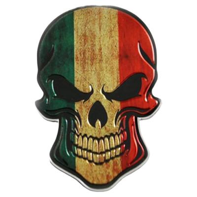 3D Skull Metal Sticker - Flag Design Skull Emblem Metal Sticker Decal Dress Up