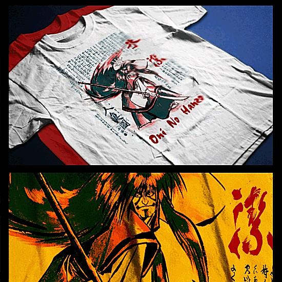 

Samurai T-Shirt deadly warrior with sword Bushido Code Japanese blade Oni tee L