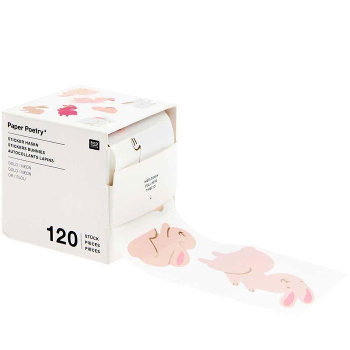 120 Autocollants - Lapins