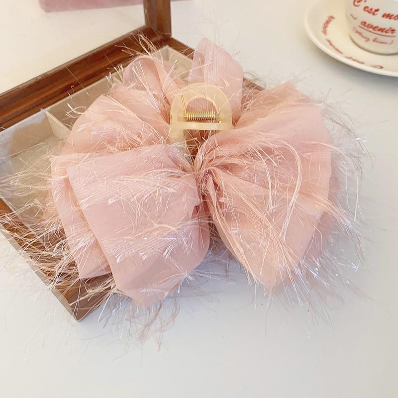 Stoff Mesh Haar Clip Frauen Süße Mode Multi-schicht Fliege Haar Krallen Einfarbig Hochzeit Haar Zubehör Geschenke