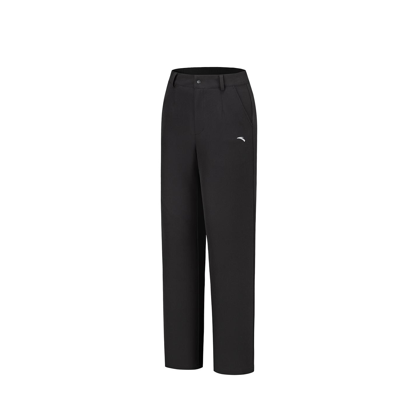 Anta Training Series Womens Woven Sports Long Pants Summer Casual Pants Women bottoms Basic-Black 962627503-3